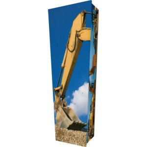 Heavy Plant Machinery / Construction / Digging - Personalised Picture Coffin with Customised Design.